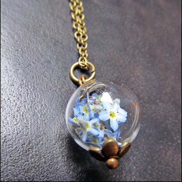 Petit collier délicat Forget-me-Not - Bronze ou couleurs argentées