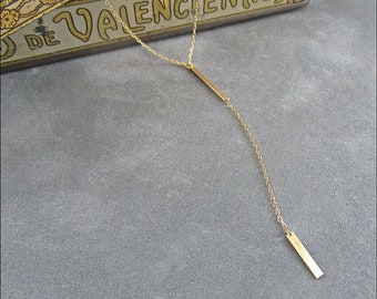 Delicate Y-chain 42 cm long - 925 silver gold plated