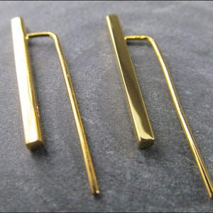 Kleine 925er Echt Sterling Silber Ohrringe Stäbchen oder zusätzlich vergoldet Bild 2