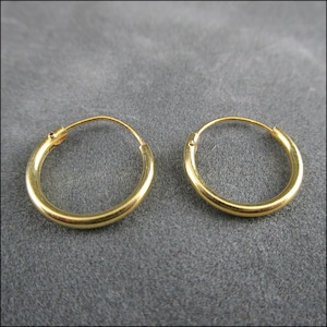 925 silver, simple hoop earrings 1.5 mm thick, 8 mm, 10 mm, 12 mm, 14 mm, 16 mm and 18 mm diameter image 7