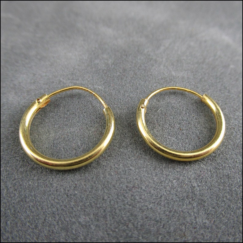 925 silver, simple hoop earrings 1.5 mm thick, 8 mm, 10 mm, 12 mm, 14 mm, 16 mm and 18 mm diameter image 7