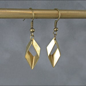 Little Rhombus Earrings, bronze image 3