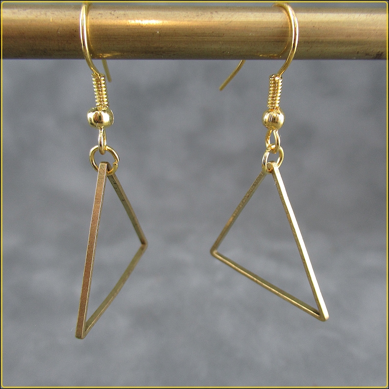 Golden triangles Earrings image 4