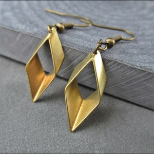 Little Rhombus Earrings, bronze image 1