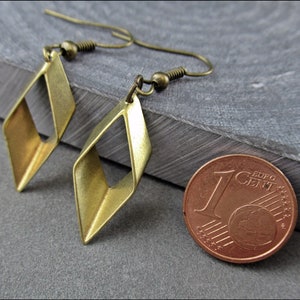 Little Rhombus Earrings, bronze image 8