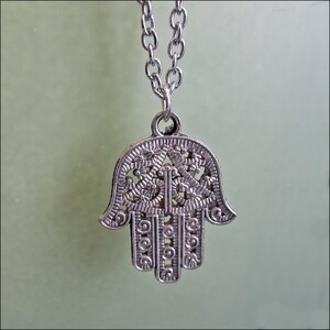 Collana Con Ciondolo Hamsa In Argento 925 &ndash; Mano Di Dio E Occhio Del Malocchio, Fatta A Mano