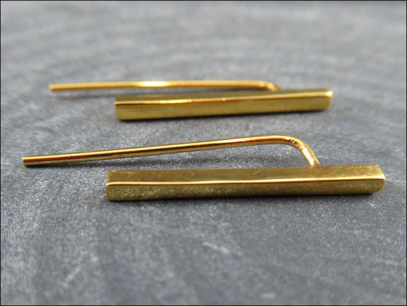 Little Bars 925 Real Sterling Silver Earrings silver or goldplated image 6