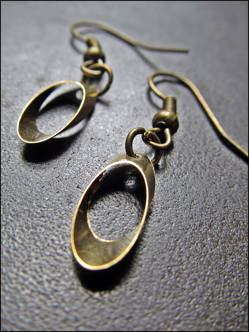 Boucles d'oreilles, Petites Ellipses, bronze image 3