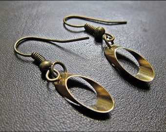 Small Ellipse Earrings, bronze