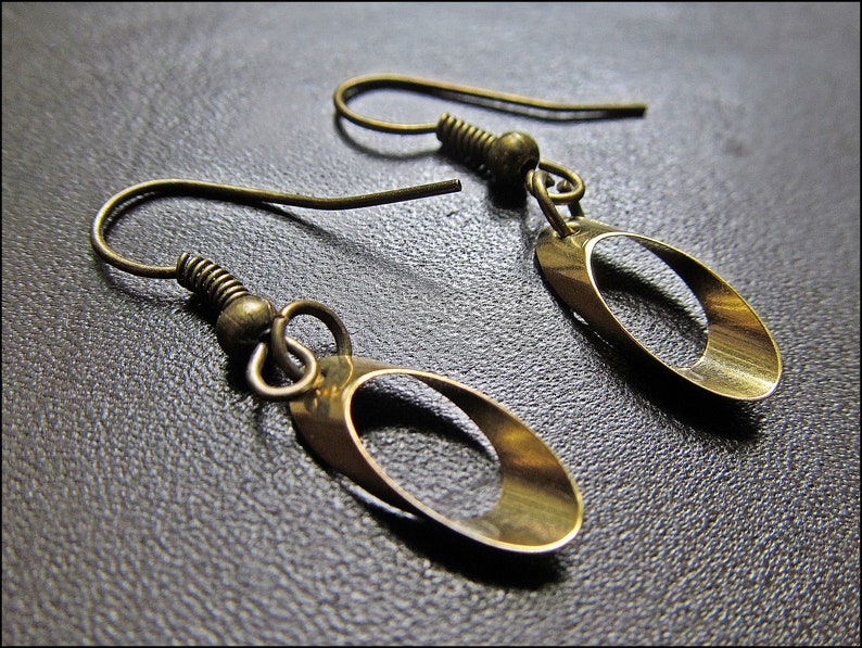 Boucles d'oreilles, Petites Ellipses, bronze image 1