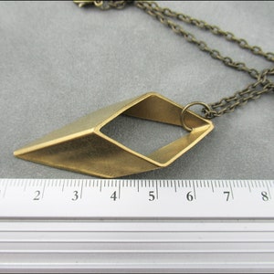 Large rhombus Geometric figures brass chain image 7