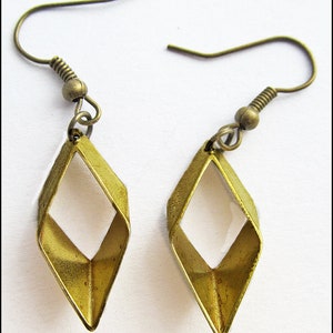 Little Rhombus Earrings, bronze image 6