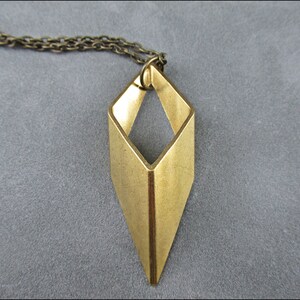 Large rhombus Geometric figures brass chain image 2