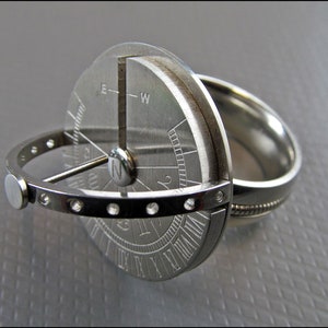 Real sundial Ring stainless steel, Size 11