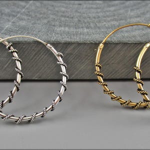 Indian Hoop Earrings – Real Silver or Gold Plated