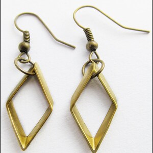 Little Rhombus Earrings, bronze image 4