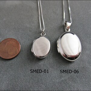 London Schönes ovales Medaillon mit kleinem Rand aus echt 925er Sterling Silber mit 925er Silberkette optional SMED-06 Bild 7