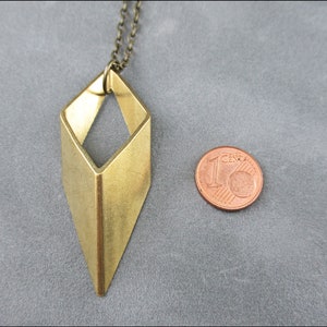 Large rhombus Geometric figures brass chain image 8