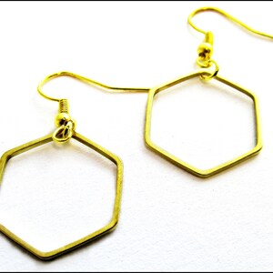 Hexagone Boucles d'oreilles, dorés image 4