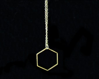 Hexagone - Geometric figures brass chain