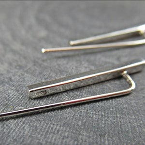 Little Bars 925 Real Sterling Silver Earrings silver or goldplated image 9