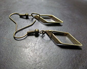 Little Rhombus Earrings, bronze