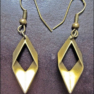 Little Rhombus Earrings, bronze image 5