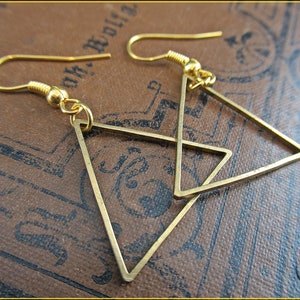 Golden triangles Earrings image 1