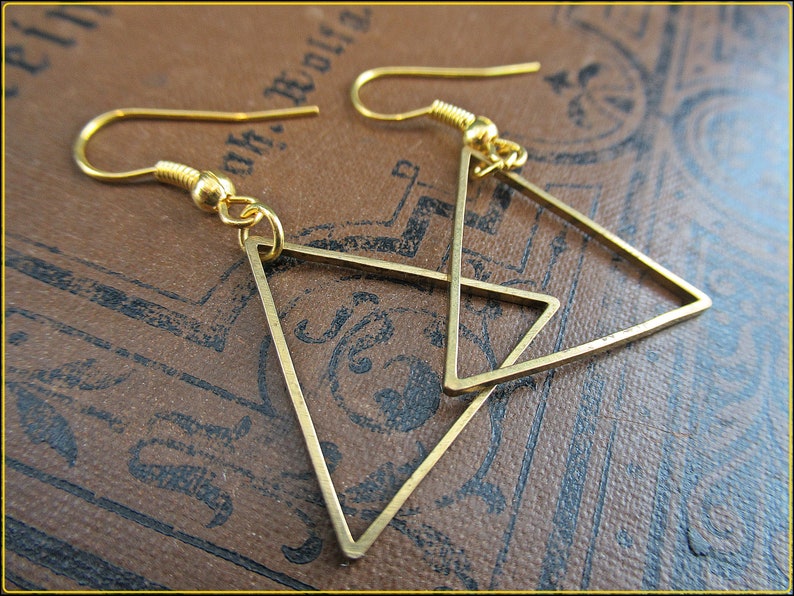 Golden triangles Earrings image 1