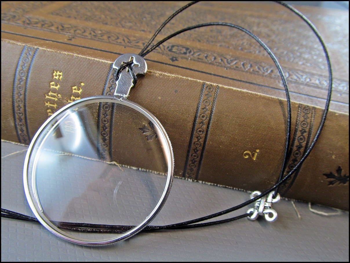 Silver Monocle and Chain, Steampunk Fashion, Unique Gifts for