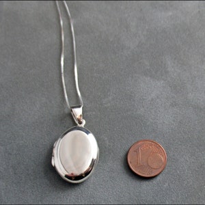 London Schönes ovales Medaillon mit kleinem Rand aus echt 925er Sterling Silber mit 925er Silberkette optional SMED-06 Bild 6
