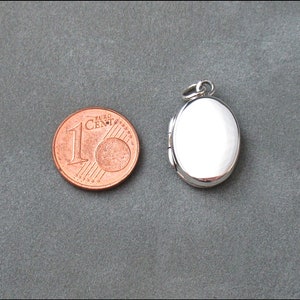 Pure Schönes flaches und ovales Medaillon aus echt 925er Sterling Silber mit 925er Silberkette optional Bild 6