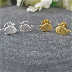 Moby – Whales made of real silver or gold-plated – 925 silver earrings