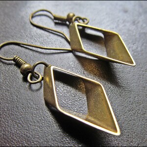 Little Rhombus Earrings, bronze image 2