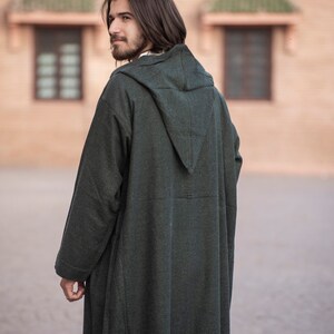 luxary Long wool Djellaba, Coat men and women, Handmade winter coat. Long cape. Long winter overcoat. Poncho. Winter coat. image 10