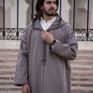 luxary Long wool Djellaba, Coat men and women, Handmade winter coat. Long cape. Long winter overcoat. Poncho. Winter coat. image 6