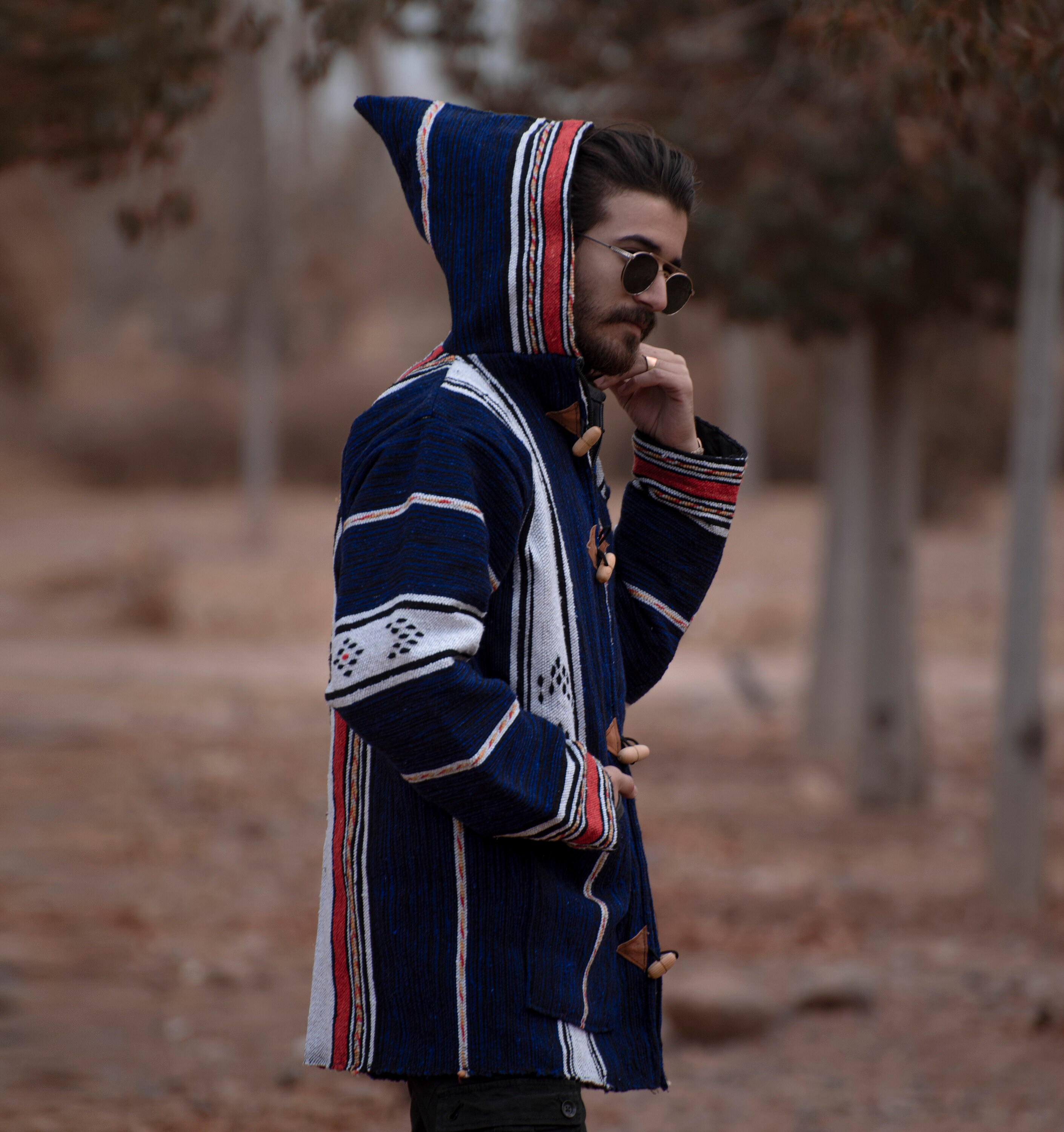 Moroccan Striped Coat Cardigan, Sweater Coat, Hoodie Coat From