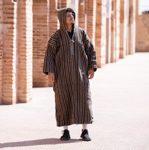 Moroccan Striped Coat Cardigan, Sweater Coat, Hoodie Coat From