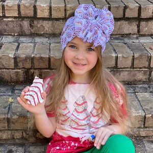 Christmas Treats messy bow head wrap, messy bow headband, messy bow, Christmas, messy head wrap, head wrap, Christmas head wrap