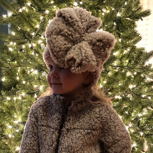 Brown Sherpa messy bow head wrap, sherpa headband, ear warmers, sherpa head wrap, messy bow headband, messy bow head wrap, winter ear warmer