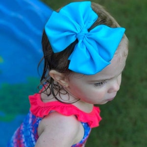 Swim 5&quot; MINI messy bows, messy bow headband, messy bow head wrap, mini messy bow, swim messy bow