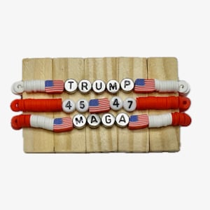 MAGA Armband, Trump Armband, Trump, stapelbare Armbänder, MAGA, 45, patriotisches Armband, patriotisch, Präsident