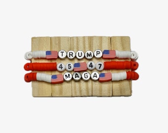 MAGA bracelet, Trump bracelet, Trump, stackable bracelets, MAGA, 45, patriotic bracelet, patriotic, President