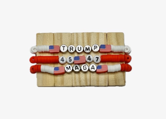 MAGA bracelet, Trump bracelet, Trump, stackable bracelets, MAGA, 45, patriotic bracelet, patriotic, President