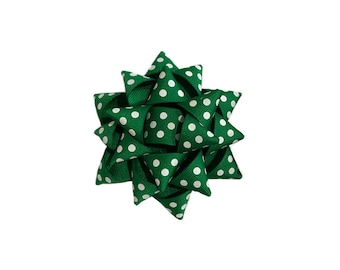 Green Polka Dot present bow, present bow, christmas bow, Christmas, hair bow, hair clips