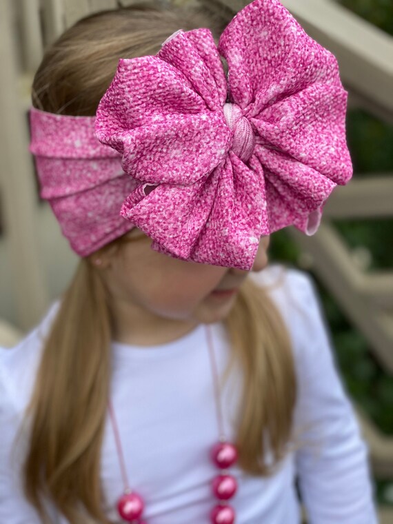 Pink Glitter Headwrap Pink Glitter Stars Headband- Glitter Headband, Pink Headband  main image 4