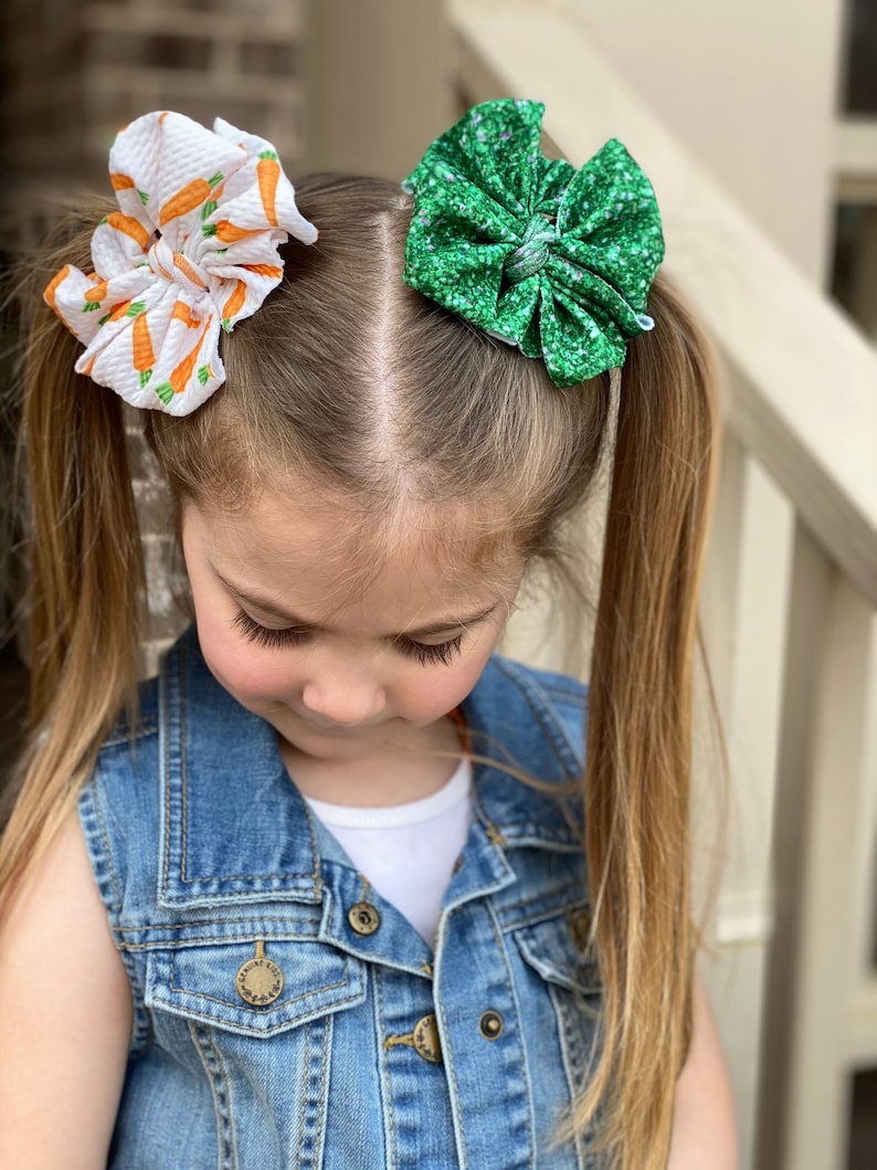 messy bow headband Cottontail Crunch piggy set mini messy bow messy bow headband baby headband piggies