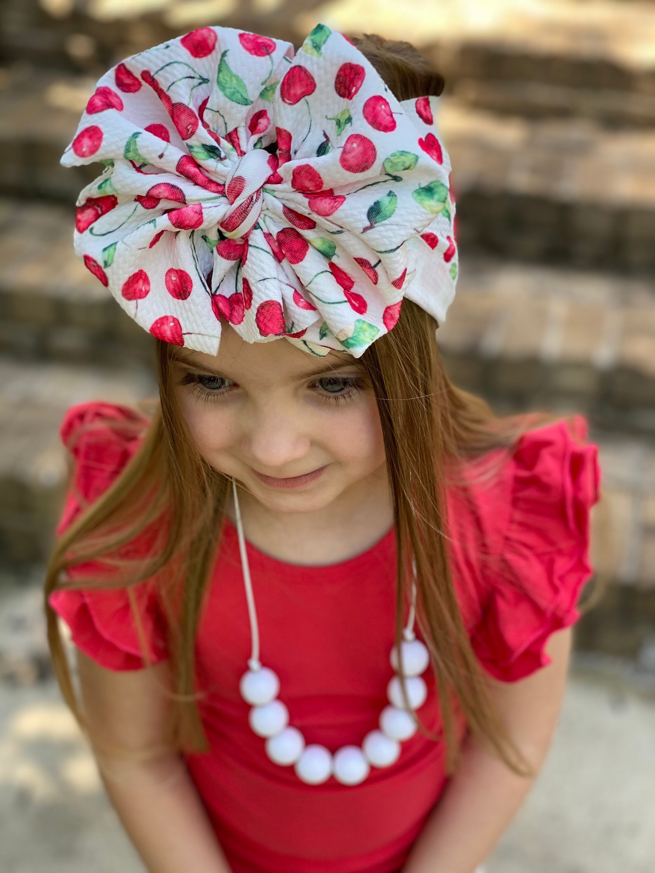 Pink Cherry-Themed Accessory Set - Headband, Scrunchie & Bottle Cherry Blossom Crown Headband – SWEETSHOP JEWELRY main image 4