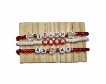 Trump bracelet, bracelet, Trump, stackable bracelets, MAGA, 45, patriotic bracelet, patriotic, President