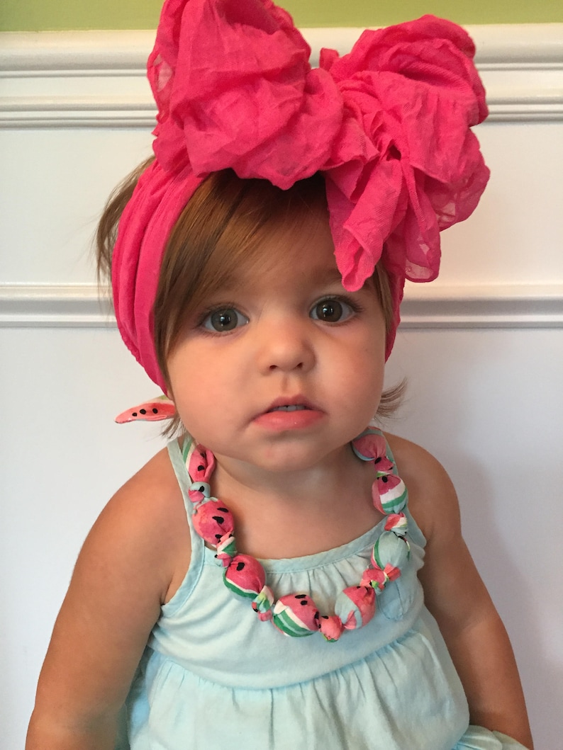 neon pink baby headband